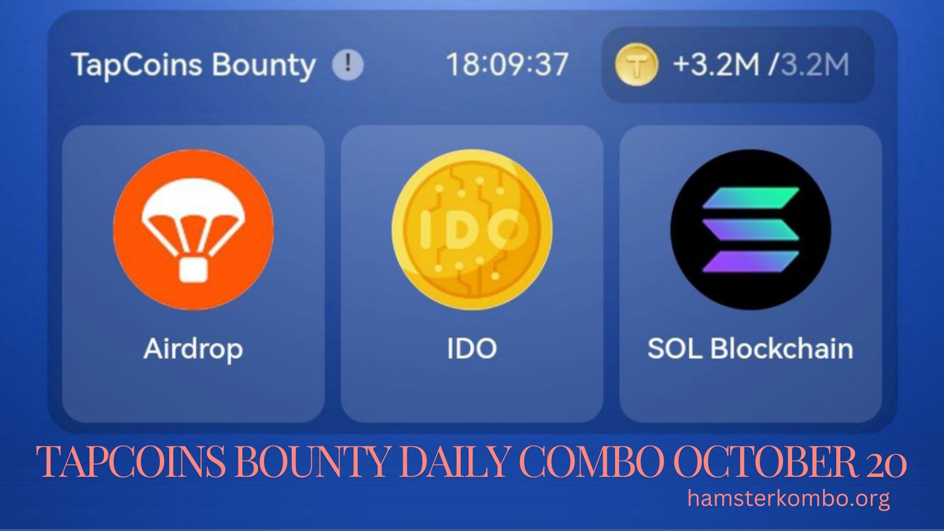 TapCoins Bounty Daily Combo October 20