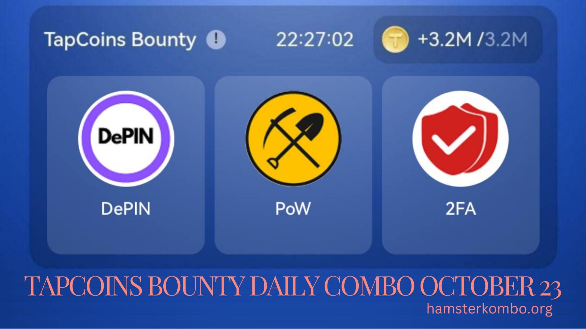 TapCoins Bounty Daily Combo October 23