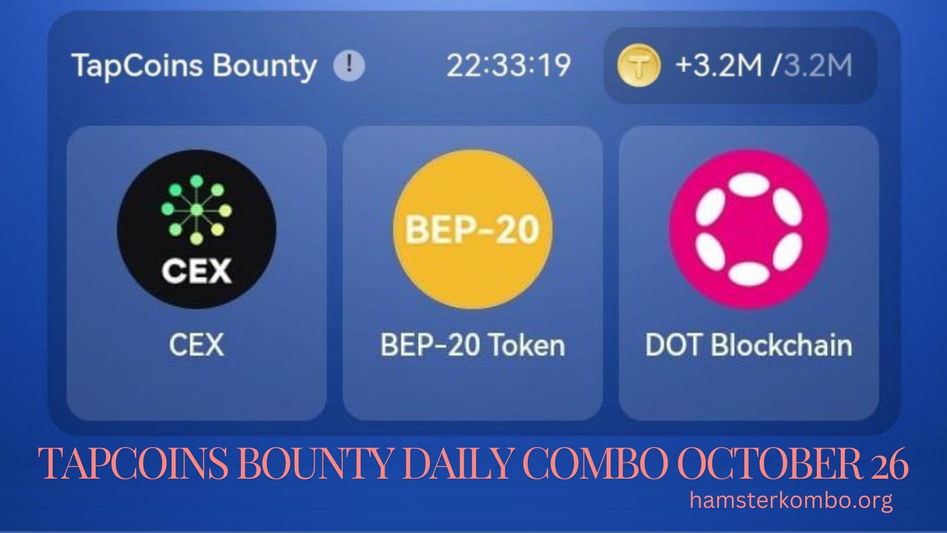 TapCoins Bounty Daily Combo October 26