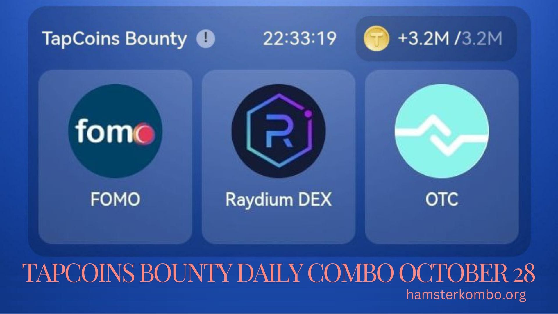 TapCoins Bounty Daily Combo October 28
