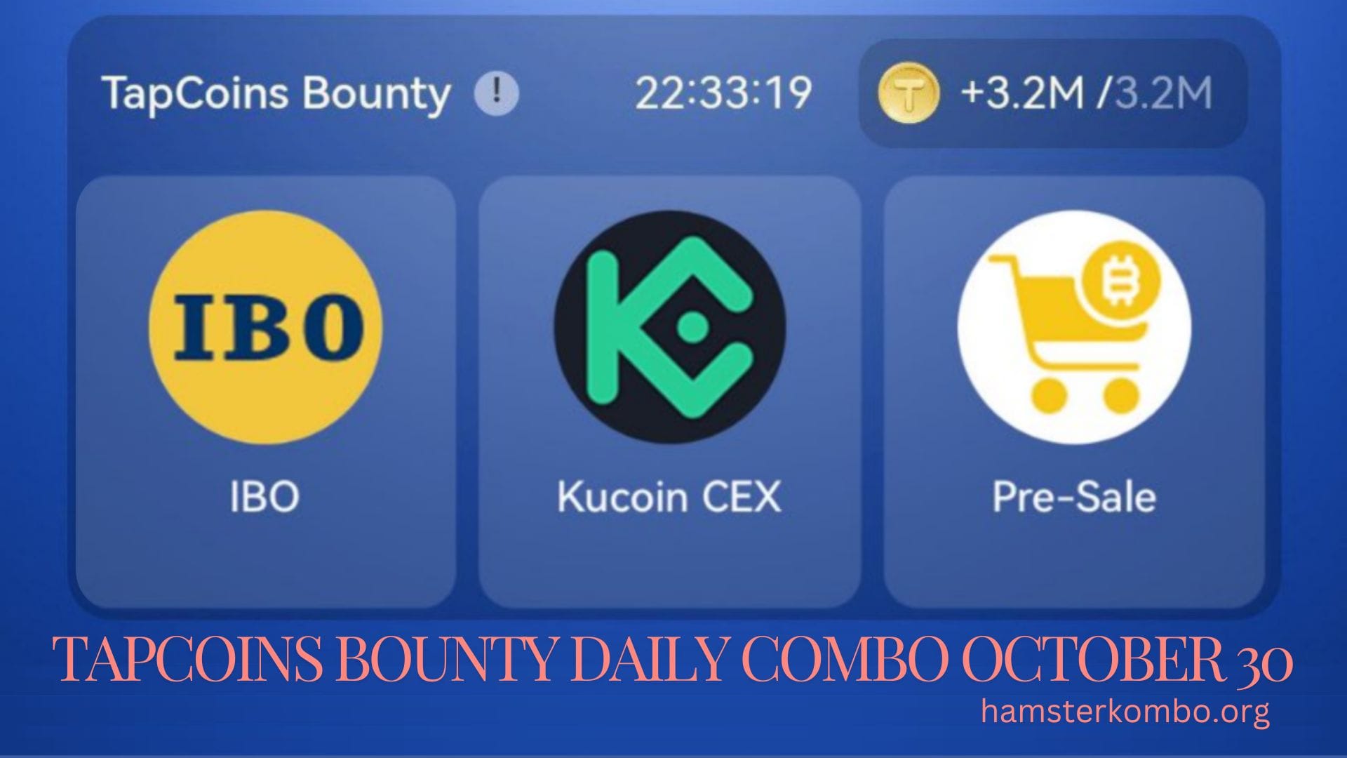 TapCoins Bounty Daily Combo October 30
