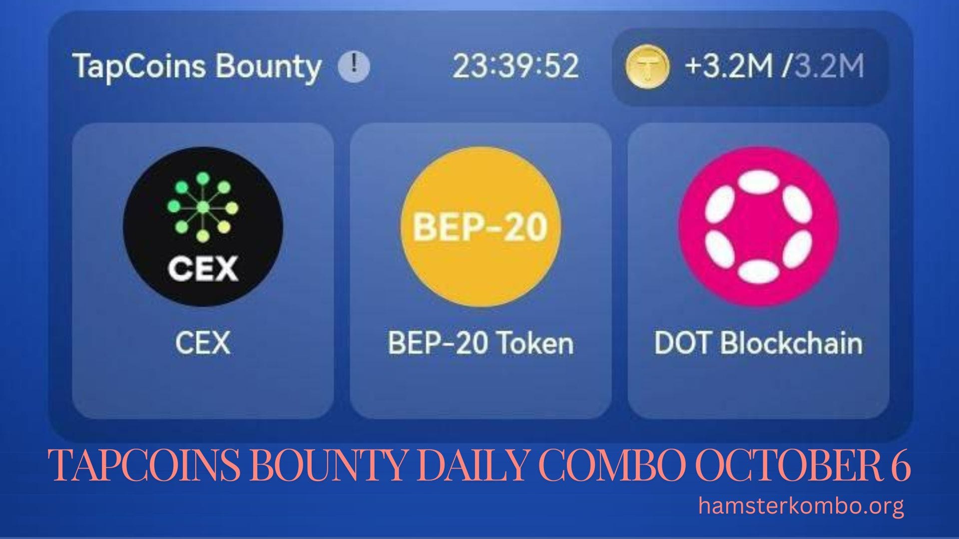 TapCoins Bounty Daily Combo October 6