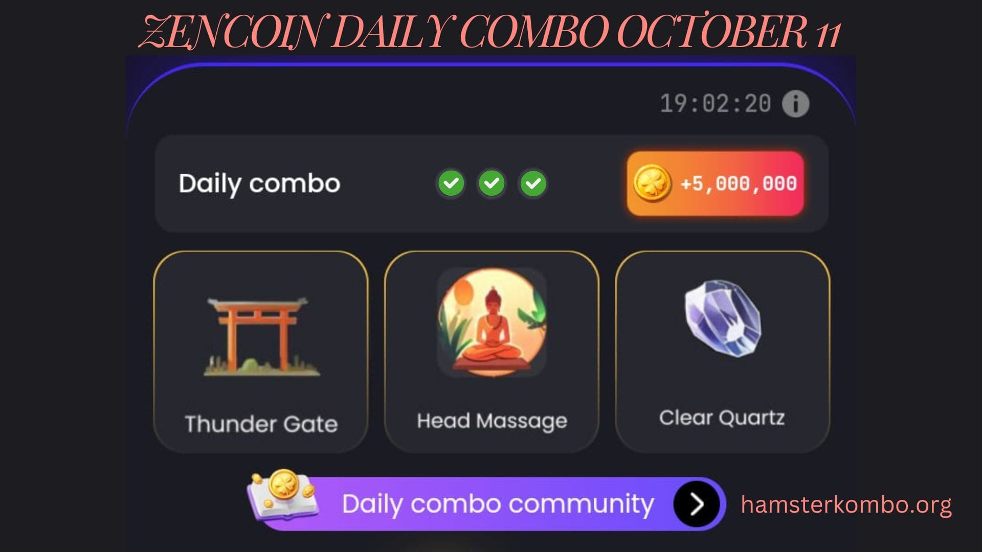 ZenCoin Daily Combo October 11