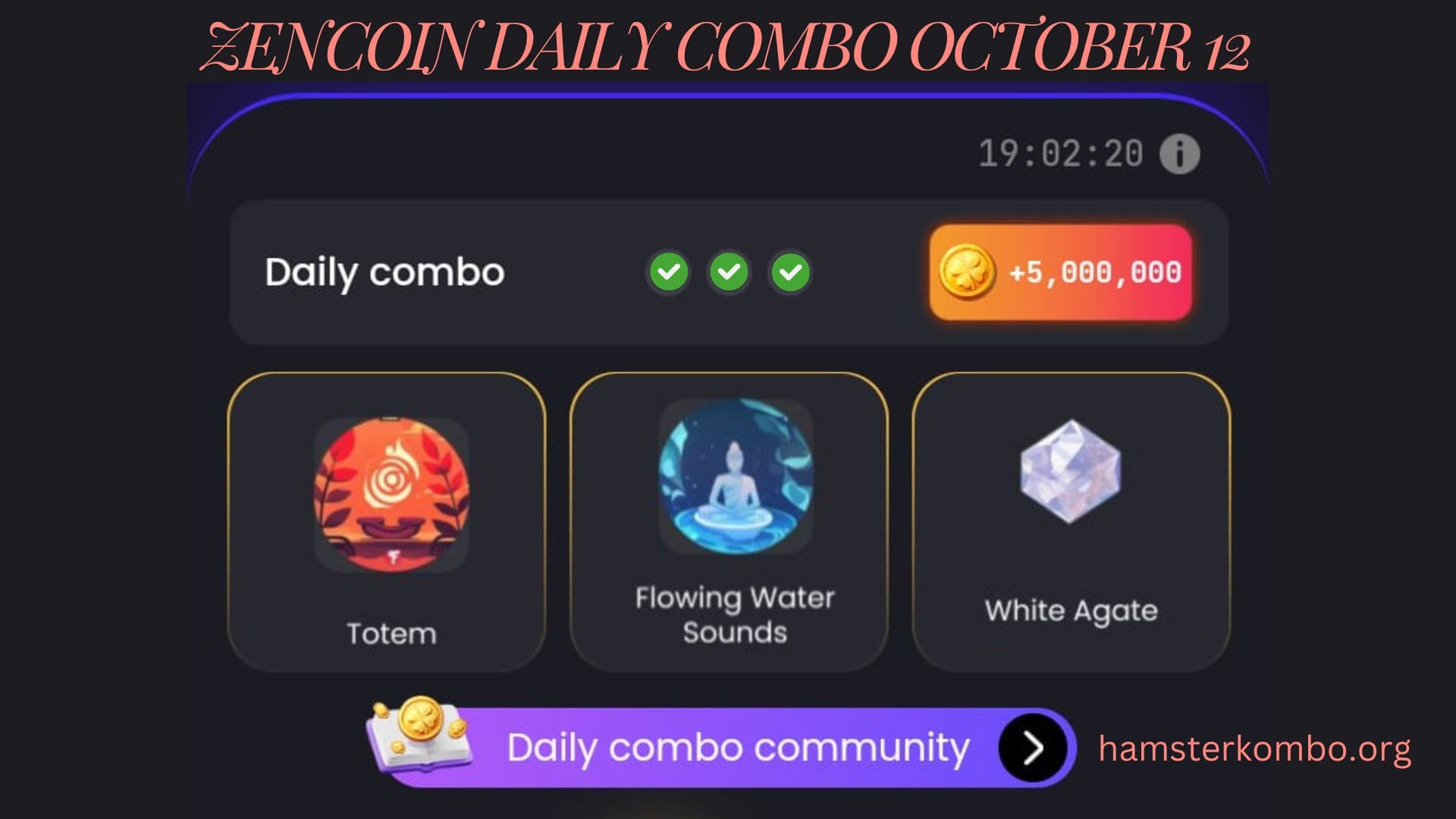 ZenCoin Daily Combo October 12
