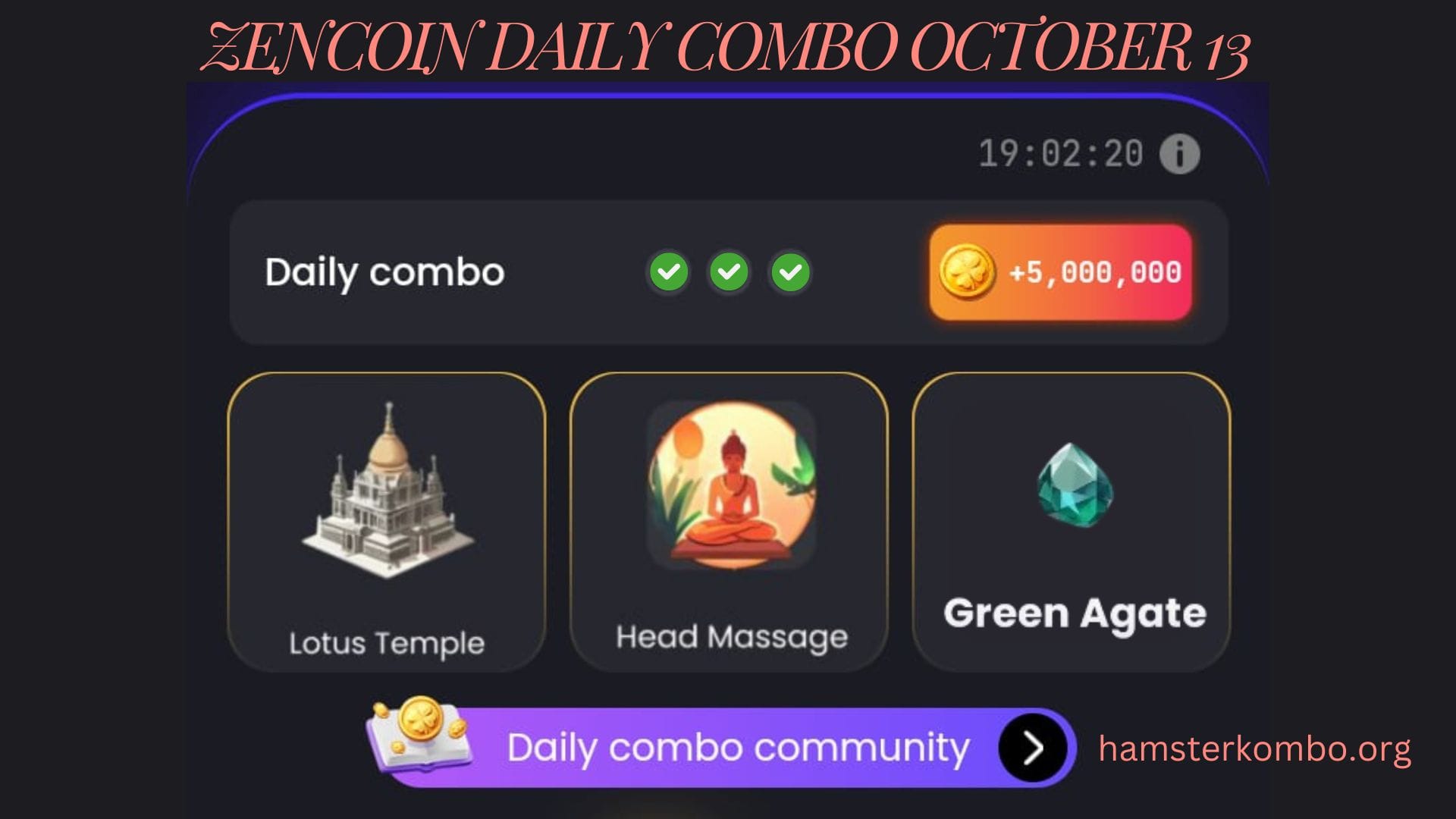 ZenCoin Daily Combo October 13