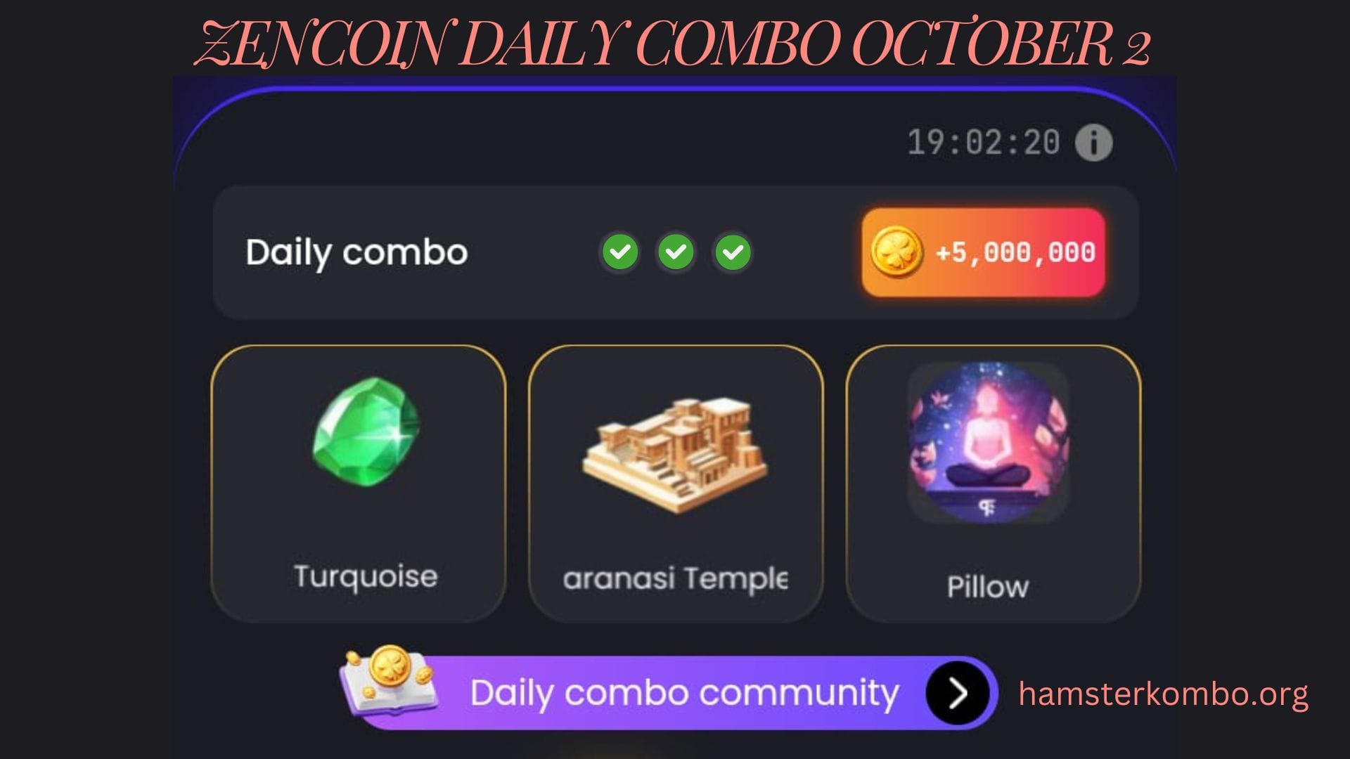 ZenCoin Daily Combo October 2