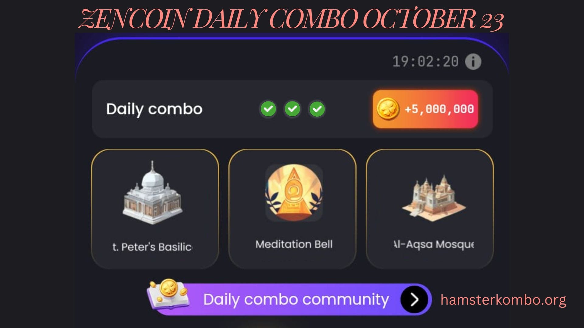 ZenCoin Daily Combo October 23