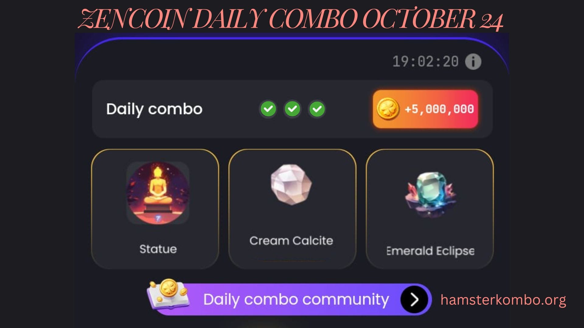 ZenCoin Daily Combo October 24