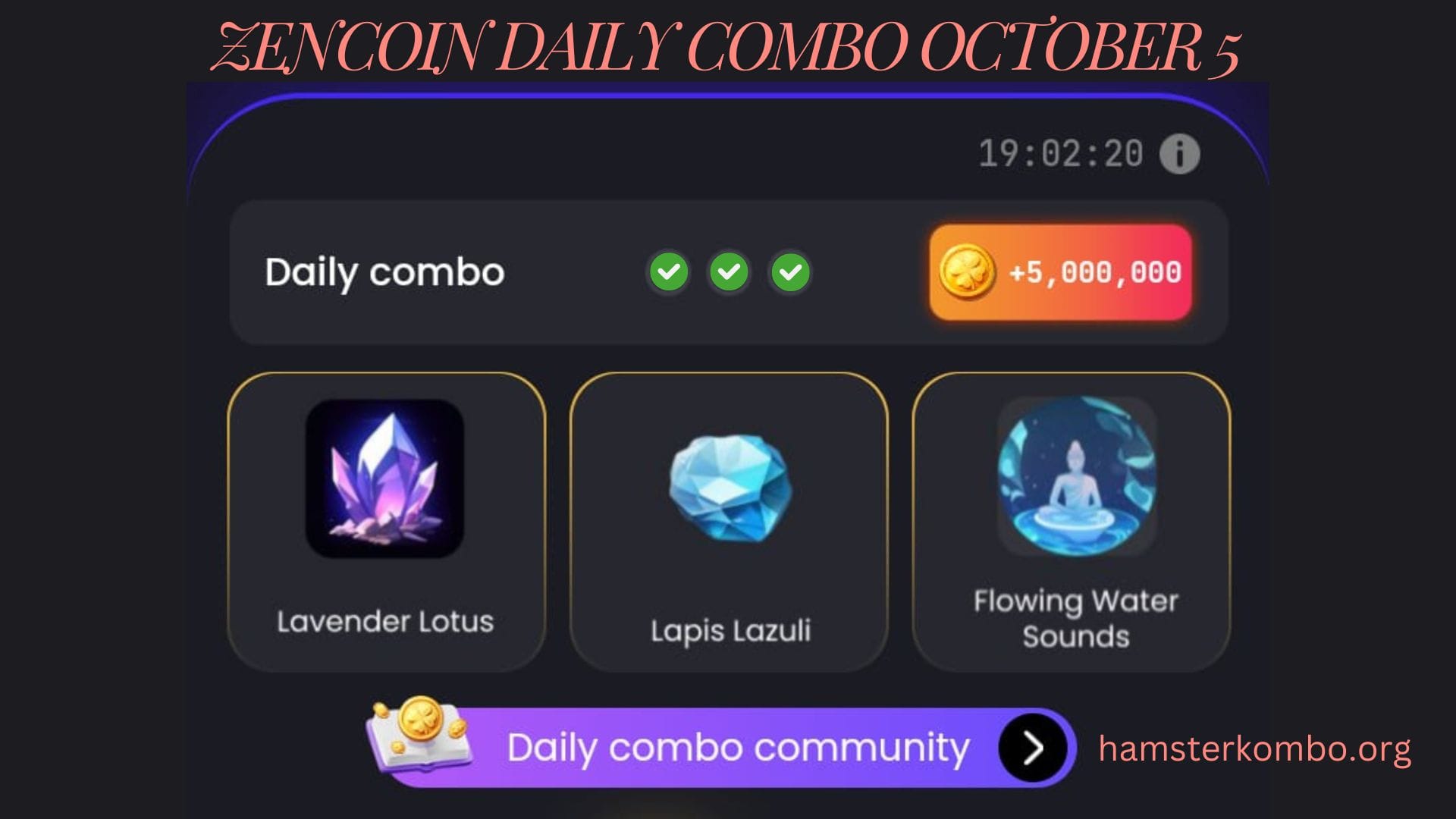 ZenCoin Daily Combo October 5