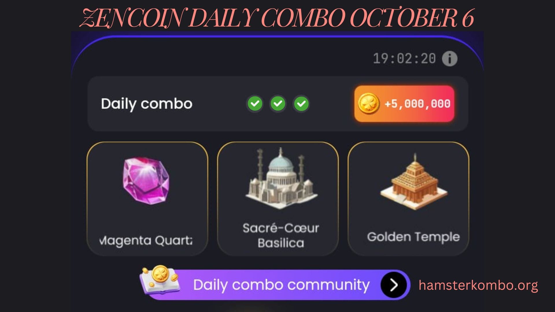 ZenCoin Daily Combo October 6