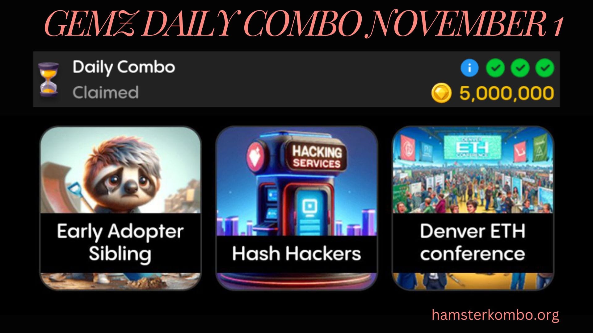 Gemz Daily Combo November 1