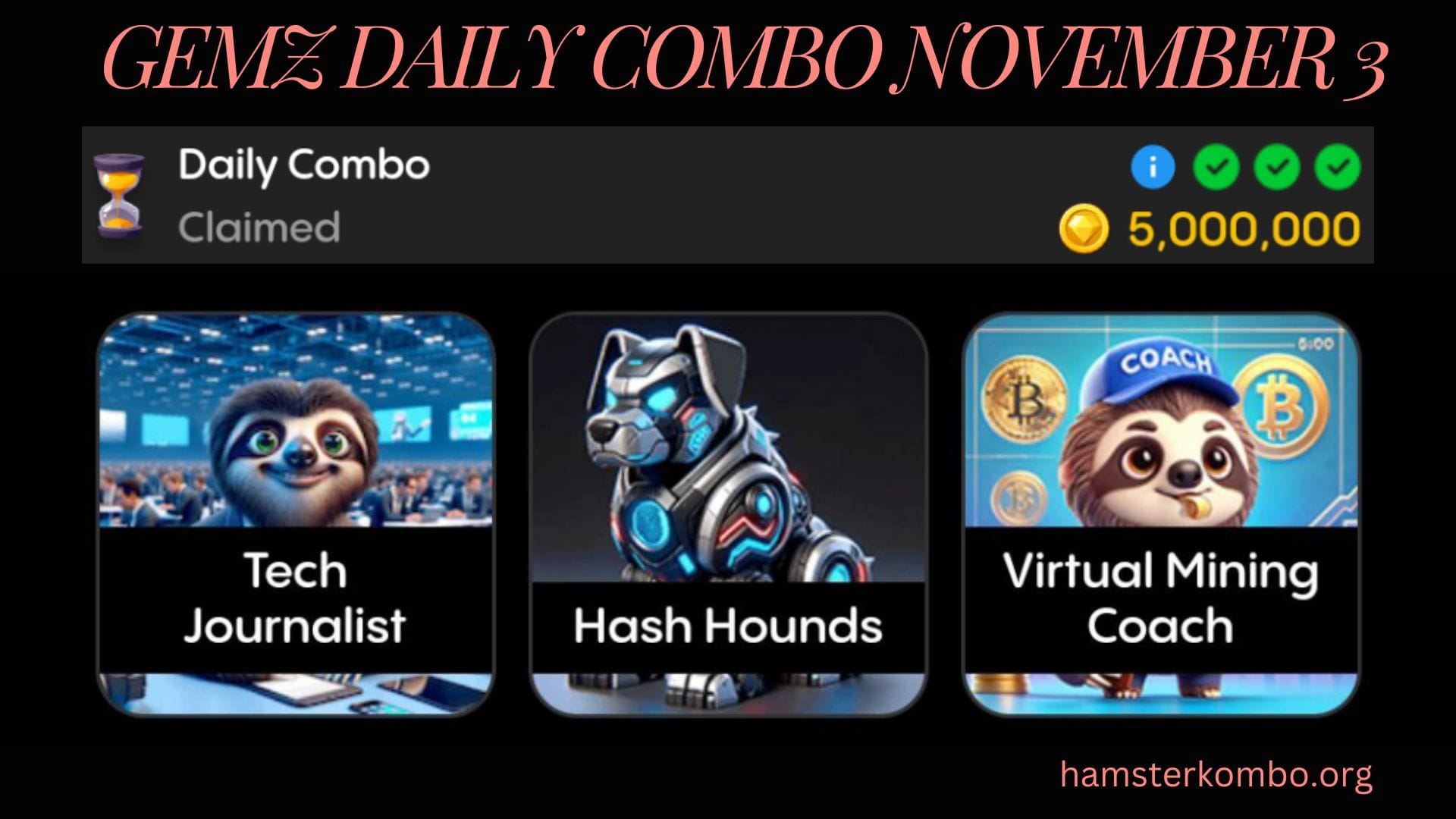 Gemz Daily Combo November 3
