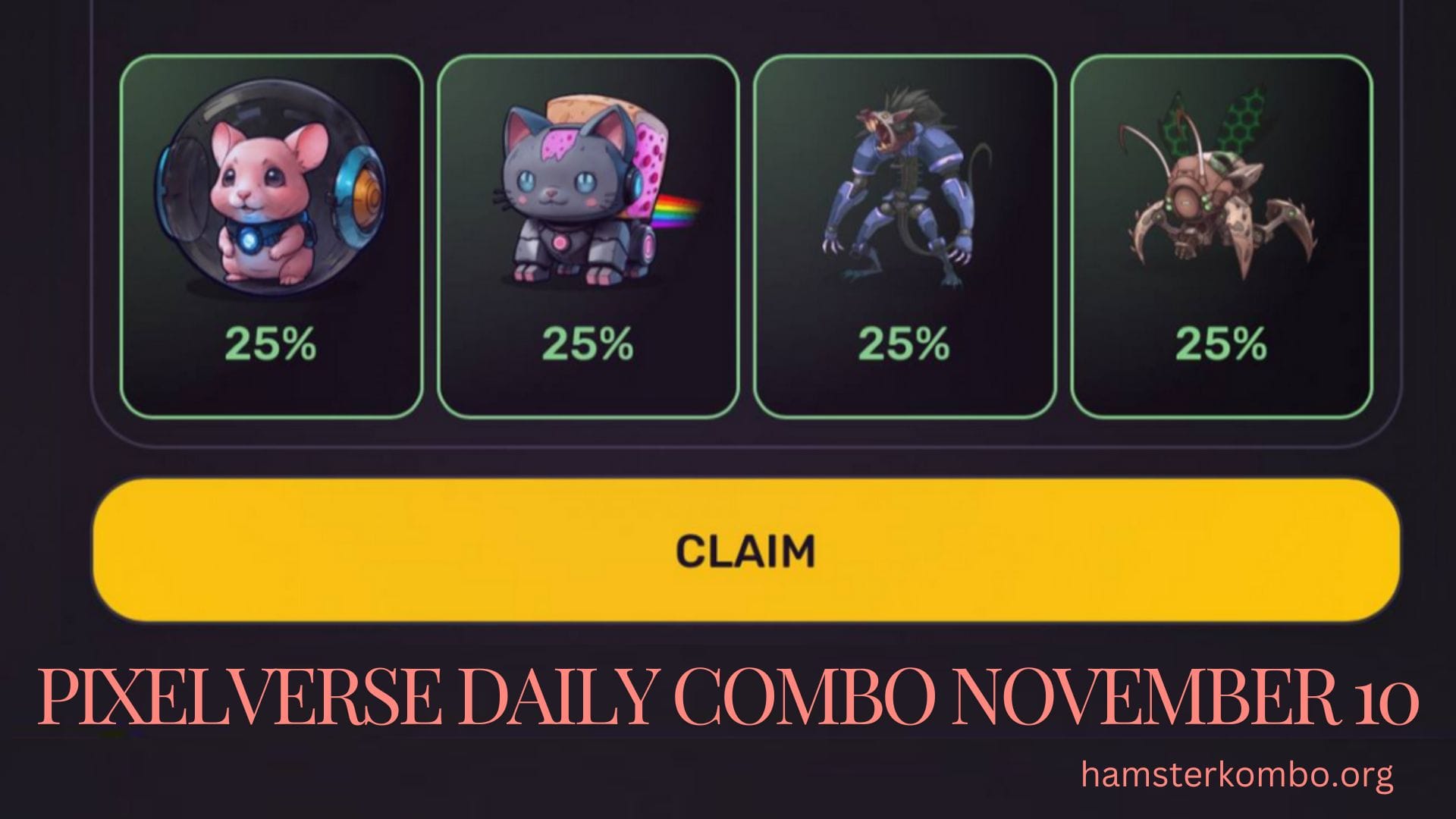 Pixelverse Daily Combo November 10