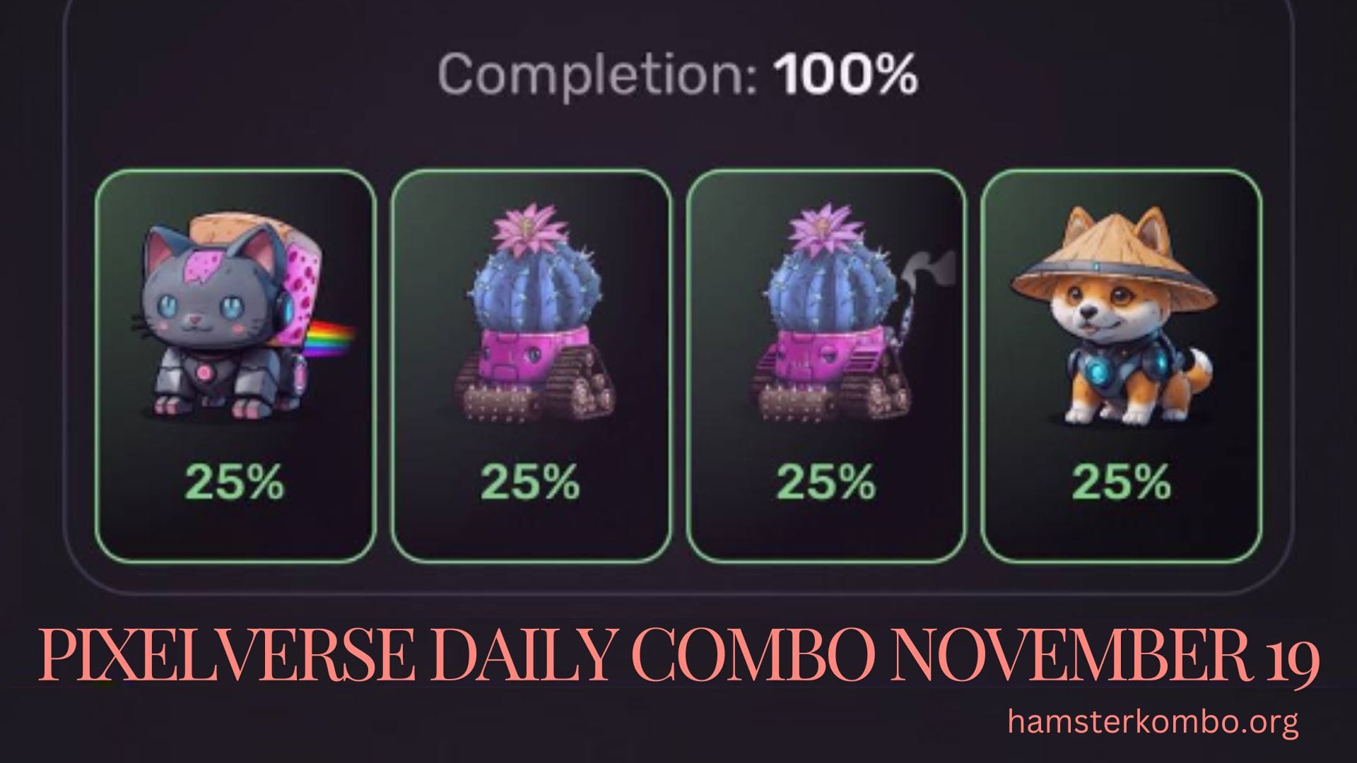 Pixelverse Daily Combo November 19