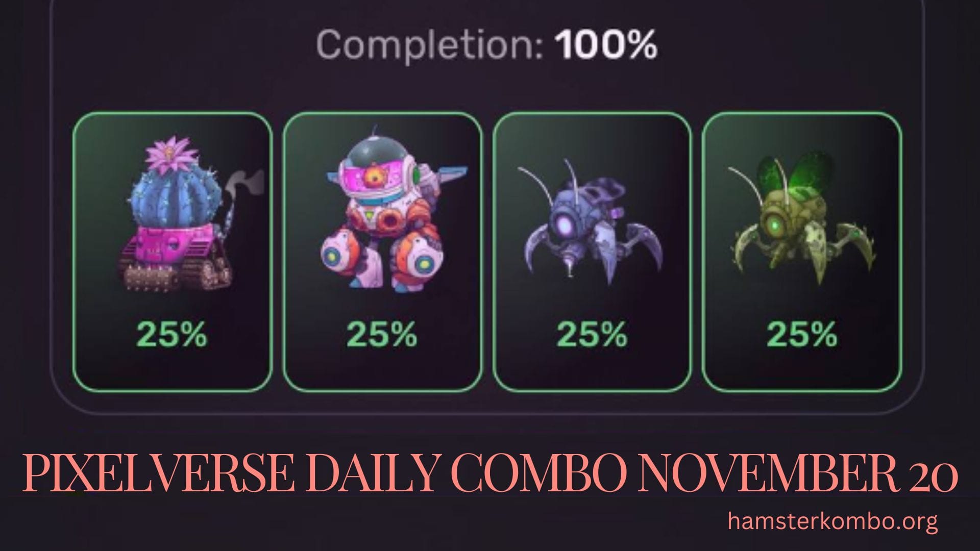 Pixelverse Daily Combo November 20