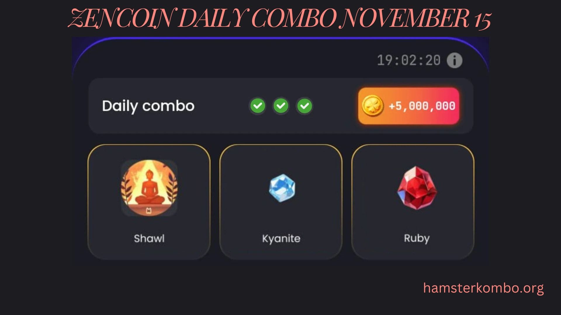 ZenCoin Daily Combo November 15