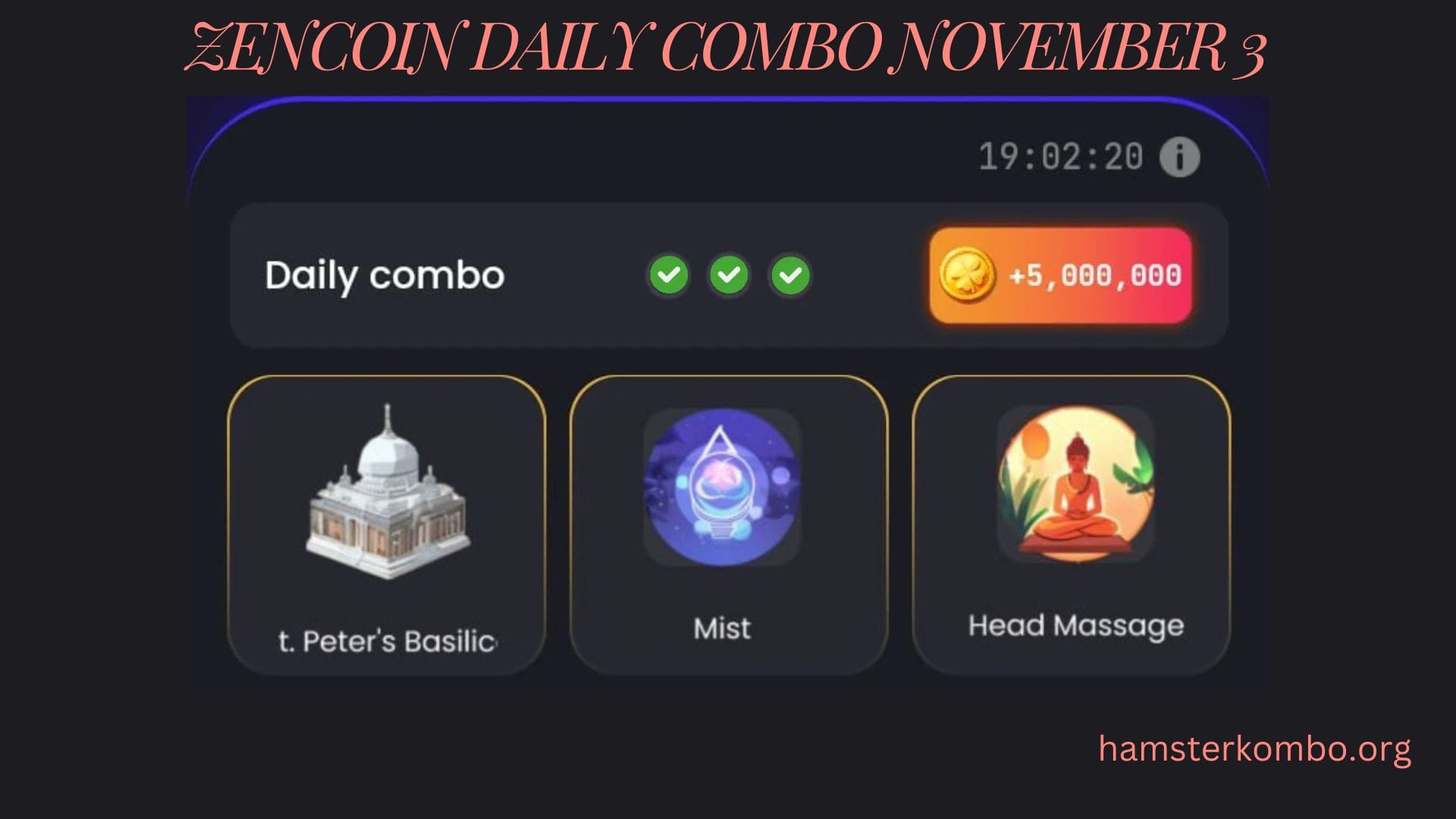 ZenCoin Daily Combo November 3