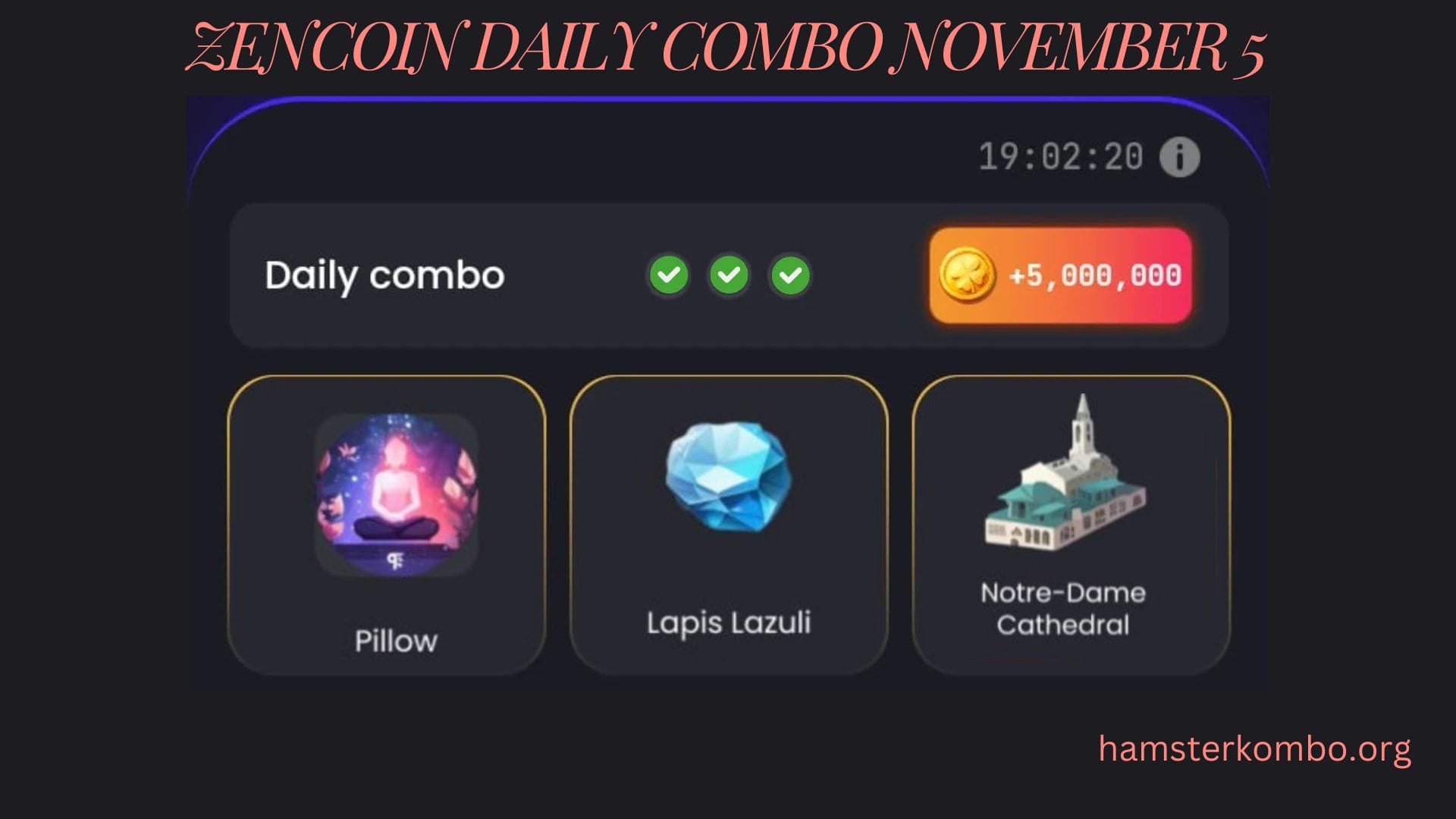 ZenCoin Daily Combo November 5